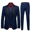 Men's Business Casual Suits, Self-Cultivation Wedding Groom Suit Dress Three-Piece Suit