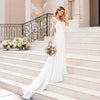 Sexy Backless Deep V-neck Wedding Dress Women White Evening Dress