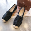 Flat Round Toe Women's Single Shoes Hemp Rope Straw Shoes Women