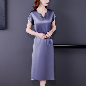 Noble Lady Mother Silk Acetate Satin Dress