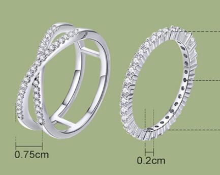 S925 Trend Sterling Silver Jewelry Ring Set With Diamonds For Men And Women Couples Scr463