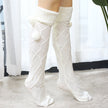 Stockings Women Cable Knit Cotton Extra Long Boot