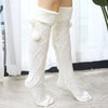 Stockings Women Cable Knit Cotton Extra Long Boot