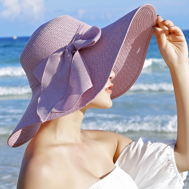 Beach sun protection straw hat