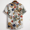 Slim shirt men contrast color printing shirt men