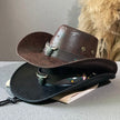 Wide Brim Cow Head Belt Embroidered Western Cowboy Hat Outdoor Tibetan Fedora