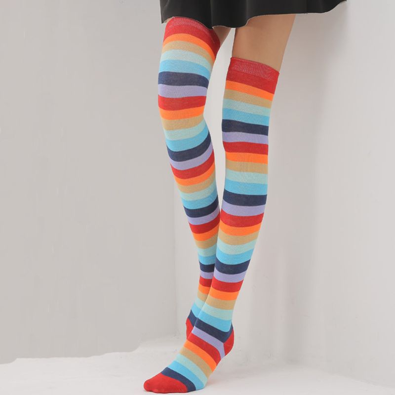 Rainbow Striped Stockings