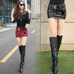 Pu leather skirt sexy slim skirt