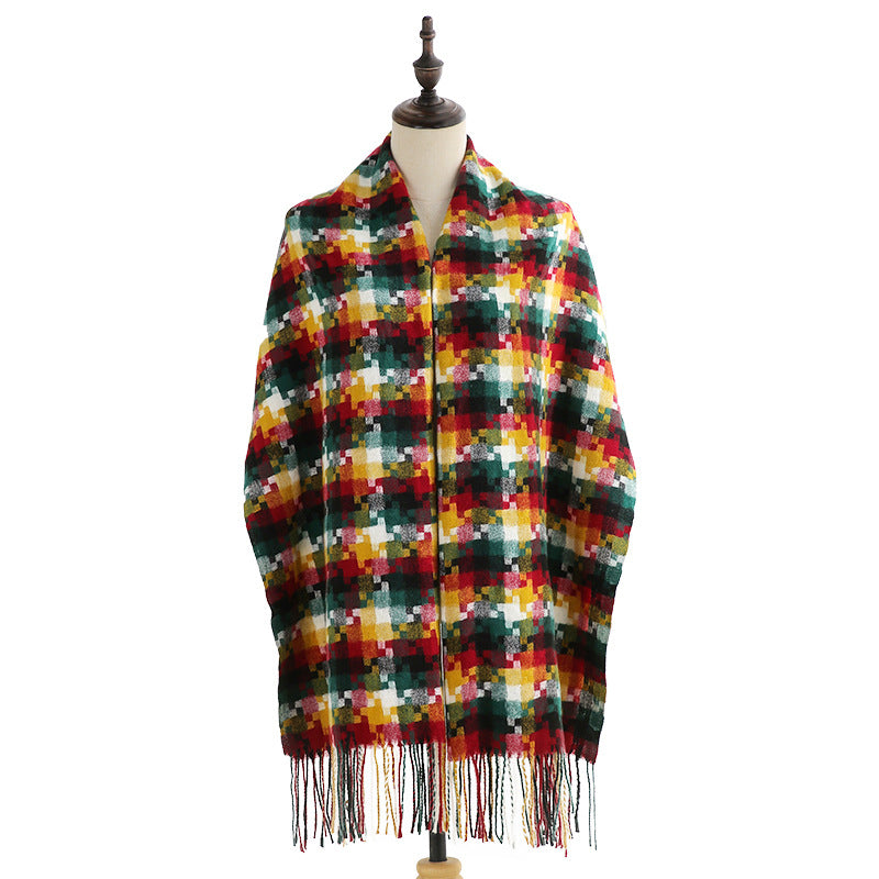 New Plaid Scarf Women Tassel Shawl Fashion