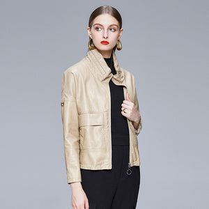 Korean Style Leather Jacket Women PU Coat Leather