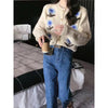 Retro Small Short Soft Glutinous Flower Sweater Women