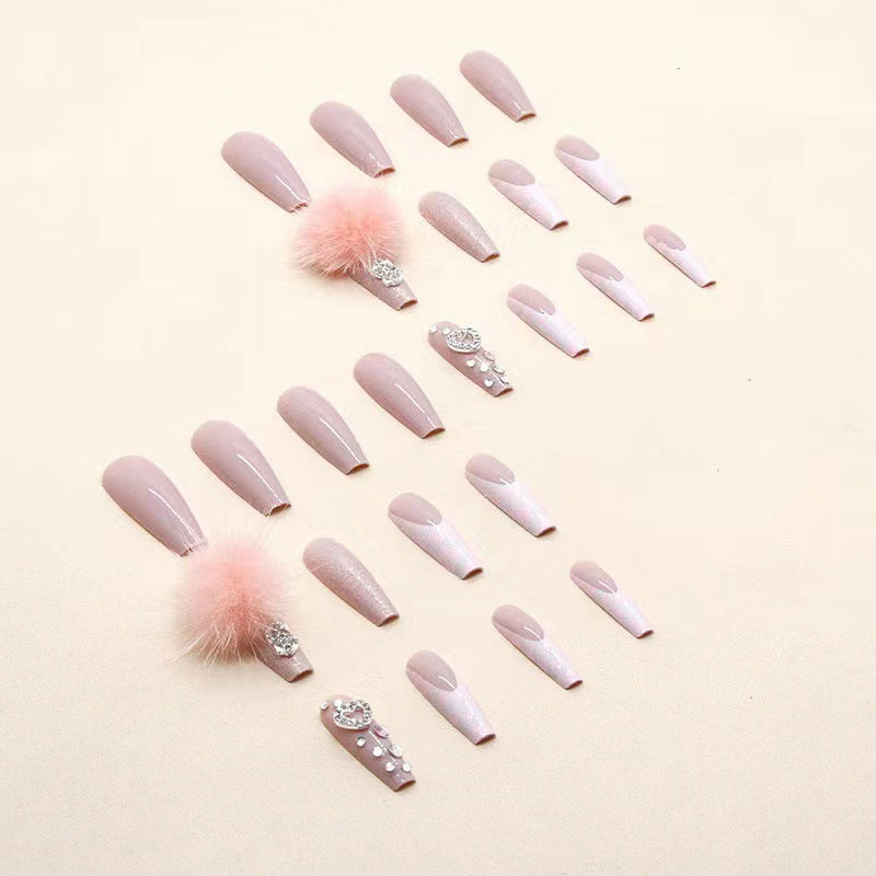 Cotton Candy Ball Diamond Wear Ballet Armor Gentle Girl Nail Sticker Fake