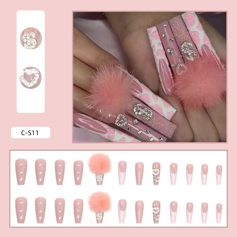 Cotton Candy Ball Diamond Wear Ballet Armor Gentle Girl Nail Sticker Fake