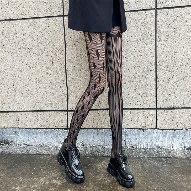 Diamond Mesh Stockings Women's High Elasticity