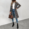 Women's Trendy Double Breasted Plaid Wool Coat