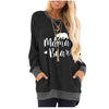 Letter Printing Round Neck Contrast Color Pocket Sweatshirt