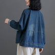 Denim Coat Women's Daily Top Vintage Thread Stand Collar Baseball Uniform Jacket