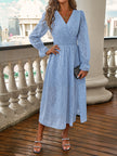 Alpscommerce Elegant Jacquard Long Sleeve Dress