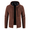 Knitwear Men's Hooded Sweater Fleece-lined Velvet-added Thickness Fleece-lined Warm Cardigan Coat