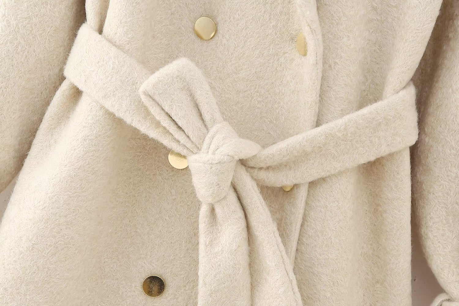 Women's Autumn Loose Cotton-padded Collar Long Woolen Coat