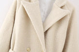 Women's Autumn Loose Cotton-padded Collar Long Woolen Coat