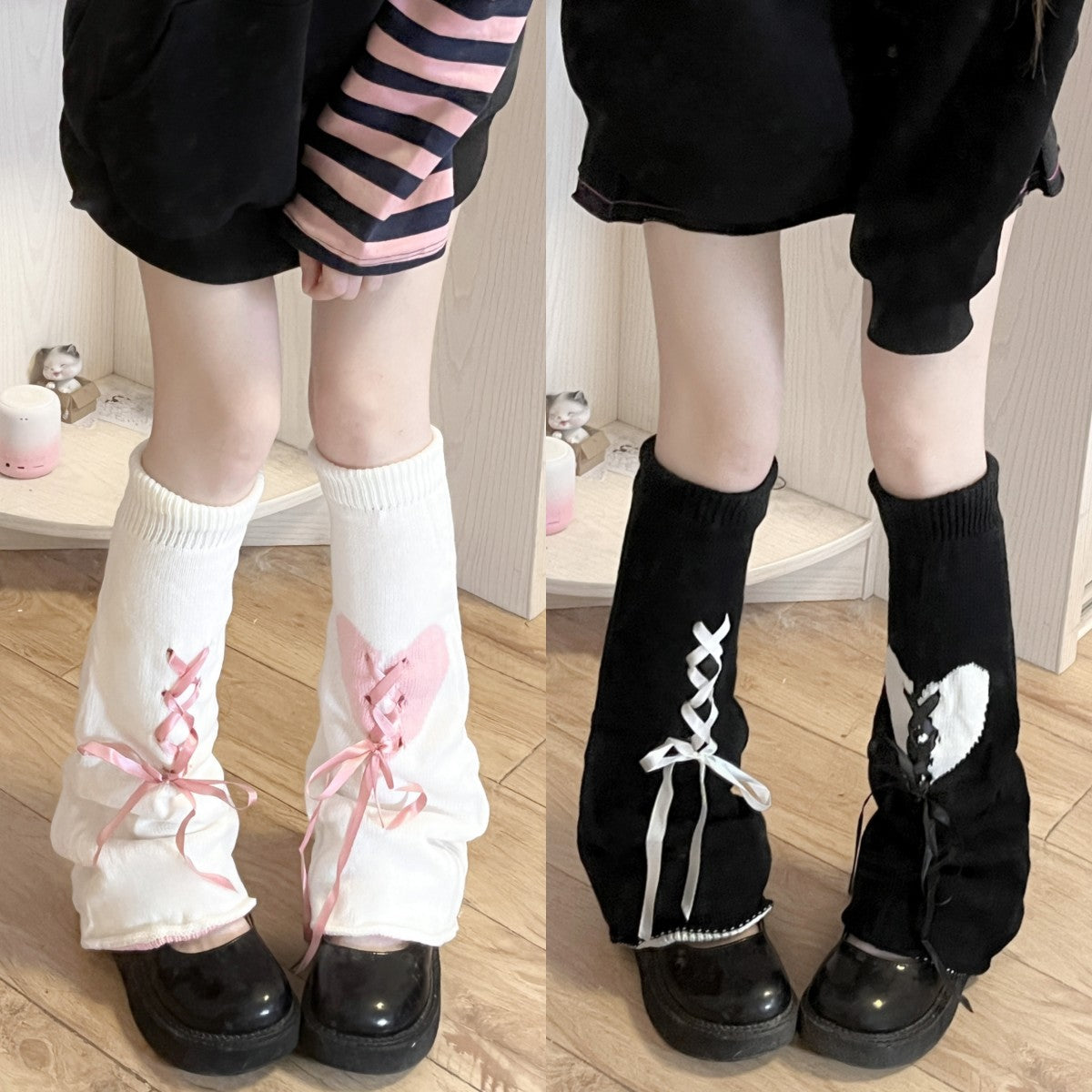 Leg Warmer Lolita Bow Hollow Out Pile Style Foot Sock