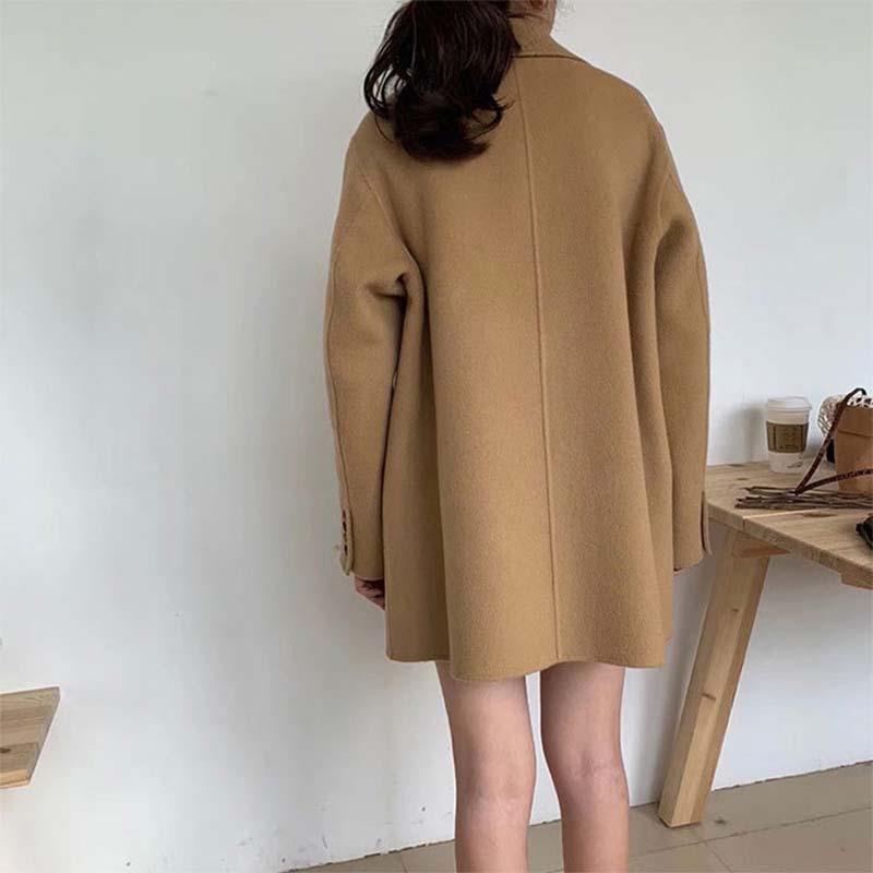 Double-sided Cashmere Women's Short Retro Woolen Coat