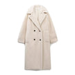 New Women's Solid Color Casual Long Lamb Wool Coat