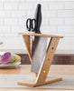 Bamboo cross kitchen knife holder