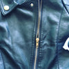 PU lapel leather coat