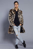 Leopard Color  Fur Men's Suit Collar Collar Coat Popular Warm Coat Men