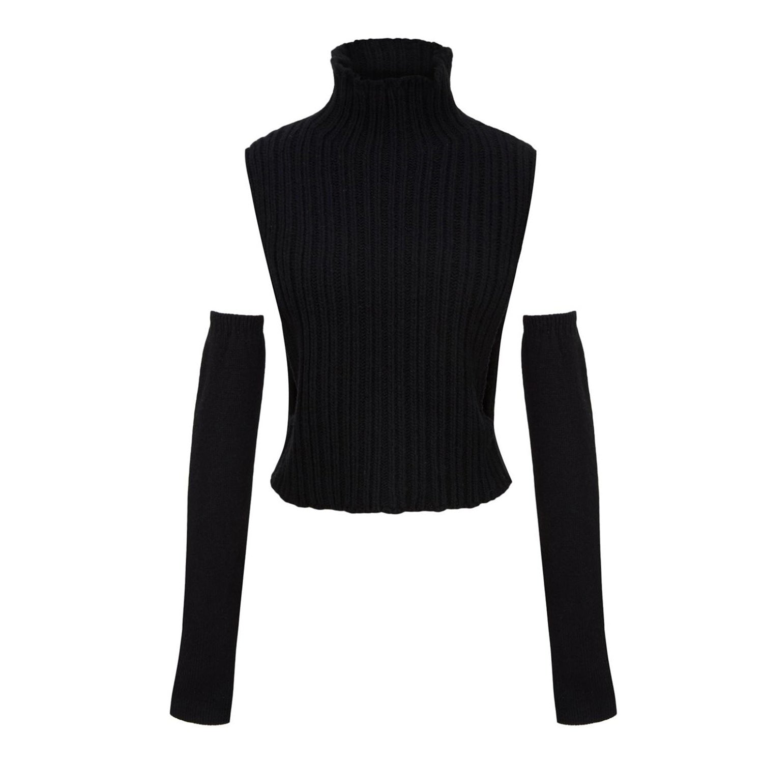 Turtleneck Vest Sleeve Sweater Women