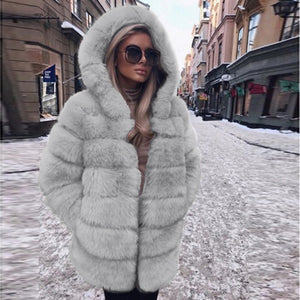 Women Luxury Winter Warm Fluffy Faux Fur Short Coat Jacket