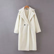 Mid-length lamb fur coat trench coat