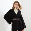 Double sided cashmere coat with wool belt