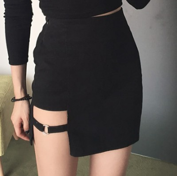 Hip Skirts Irregular Hem Pencil Micro Mini Skirt Slim Women Party Skirts Black Bodycon Short Skirt