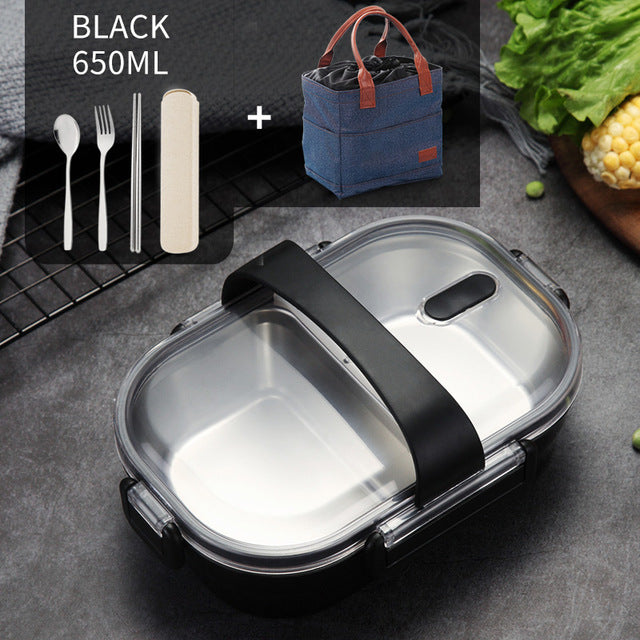 Portable Children's Lunch Box, 304 Stainless Steel Bento, Kitchen Leak Proof Food Box for Kids