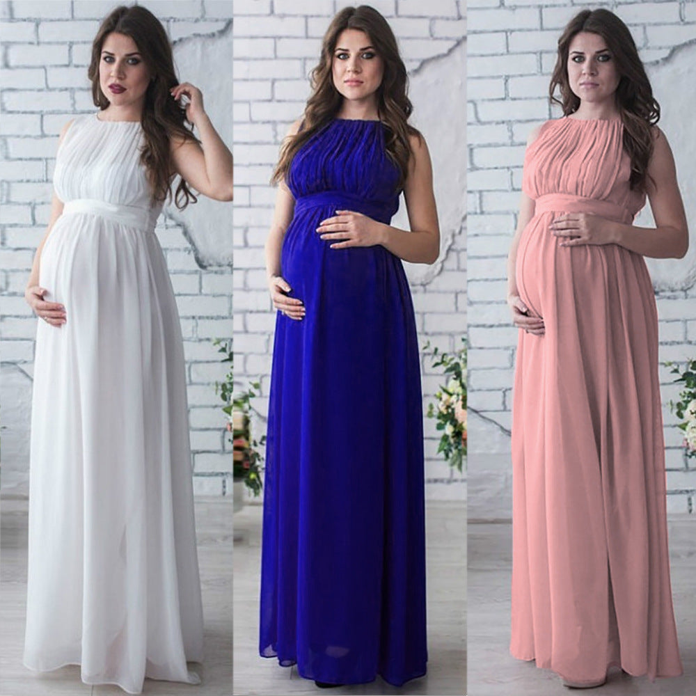 Maternity Gown Chiffon Maxi Dress Baby Shower Clothes