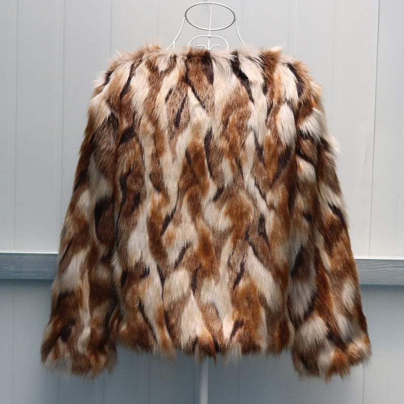 Short fox fur coat