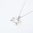 Peace Dove Pendant Gold Plated Necklace Female Micro Inlay