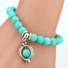 Vintage Turquoises Bracelets for Women Men Cross Tree Snake Owl Hand Pendant Charm Bracelet Bangle Fashion Jewelry