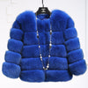 Haining fur coat slim short fox fur stitching