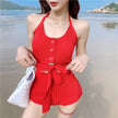 Strap Halter Split Swimsuit