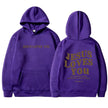 Brushed Hoody Back Letter Printed Kangaroo Pocket Drawstring Printed Hooded Sweater