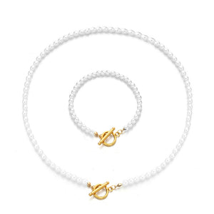 Pearl Chain Bracelet And Necklace Set