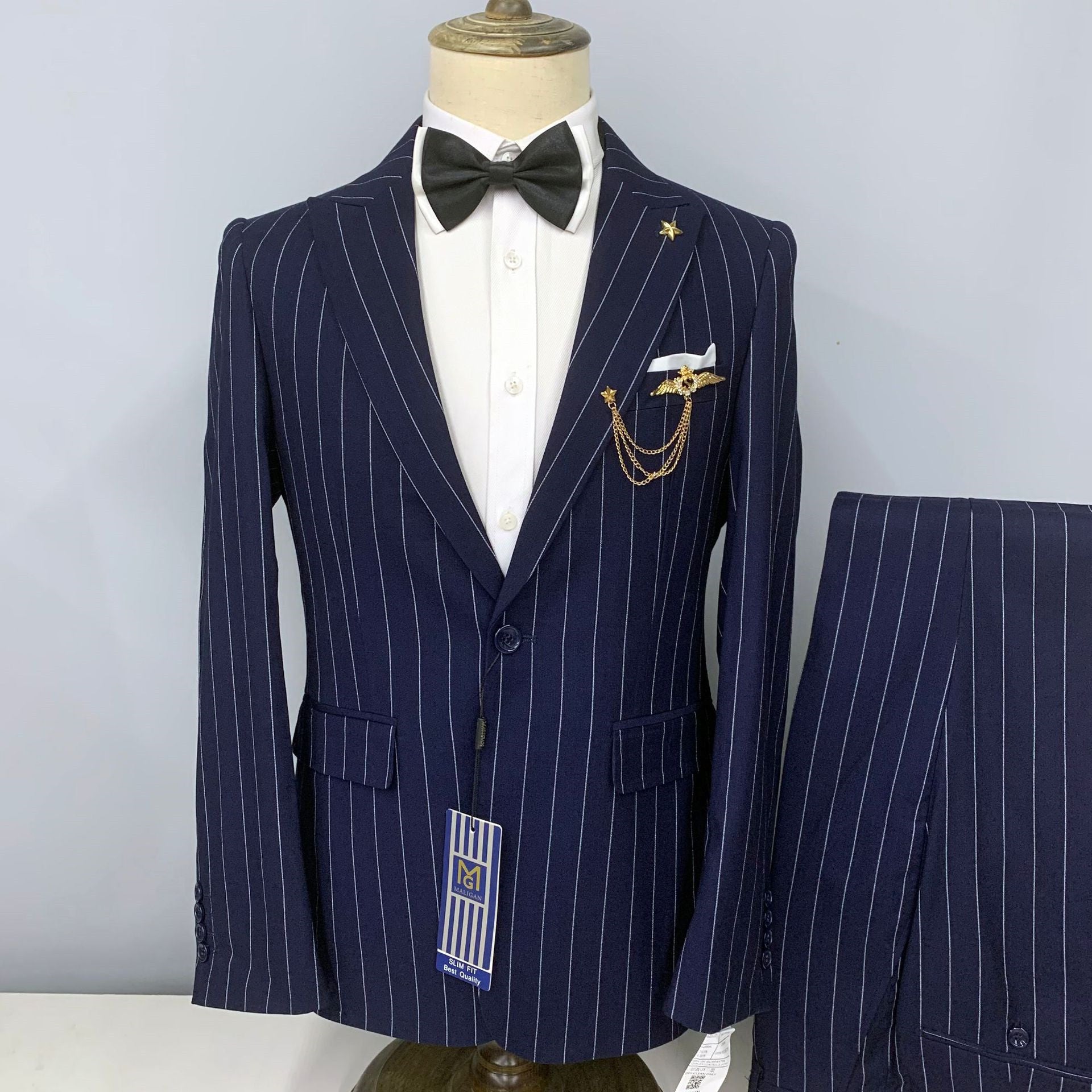 Men's Business Suit Striped Jacket