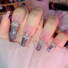 French Sparkling Diamond Wear Fake Nail Set