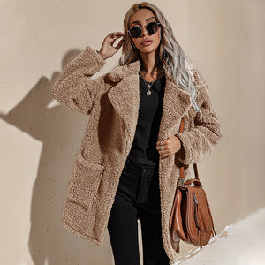 Long Plush Faux Fur Casual Women's Coat