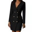 Double Breasted Trench Coat Solid Color Thin Coat Dress Women