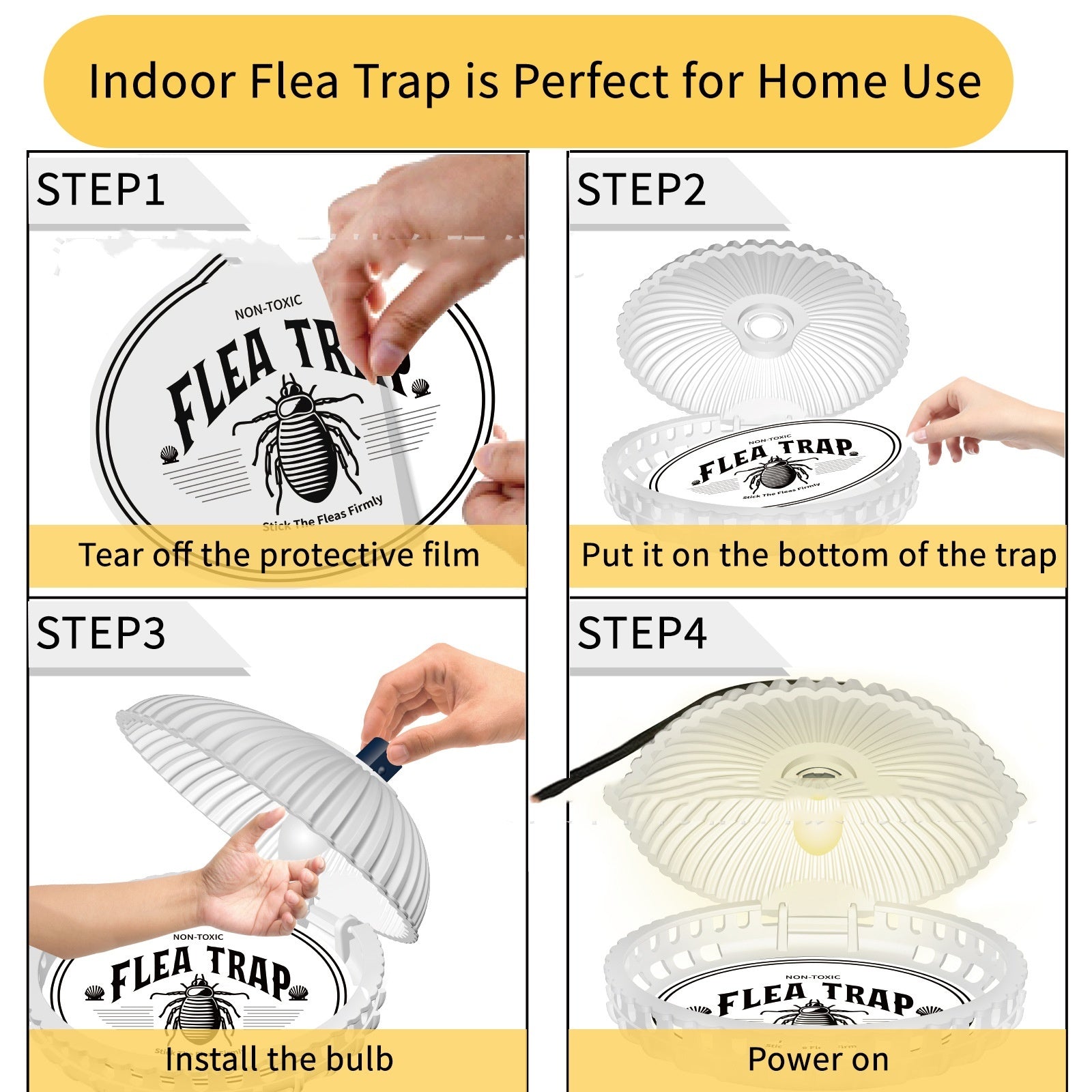 Shell Shape Flea Lamp Pet Household Flea Trap Trapper